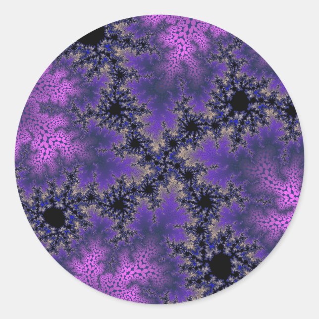 Metallic Purple Speckle Classic Round Sticker (Front)