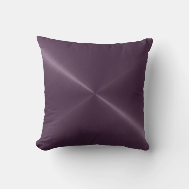Metallic Purple Stainless Steel Metal Look Cushion (Front)