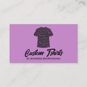 Metallic Purple T Shirt Print Clothing Apparel Business Card