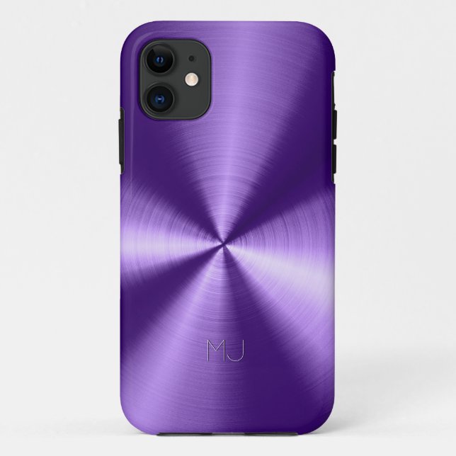 Metallic purple Tones Stainless Steel Look Case-Mate iPhone Case (Back)