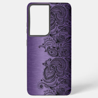 Metallic Purple With Black Paisley Lace Samsung Ga