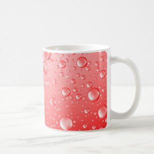 Metallic Red Abstract Rain Drops Coffee Mug