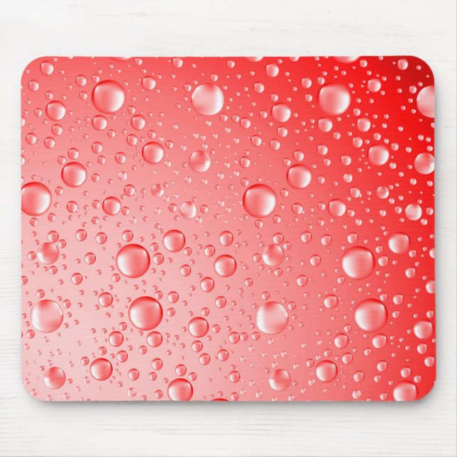 Metallic Red Abstract Rain Drops Mouse Pad (Front)