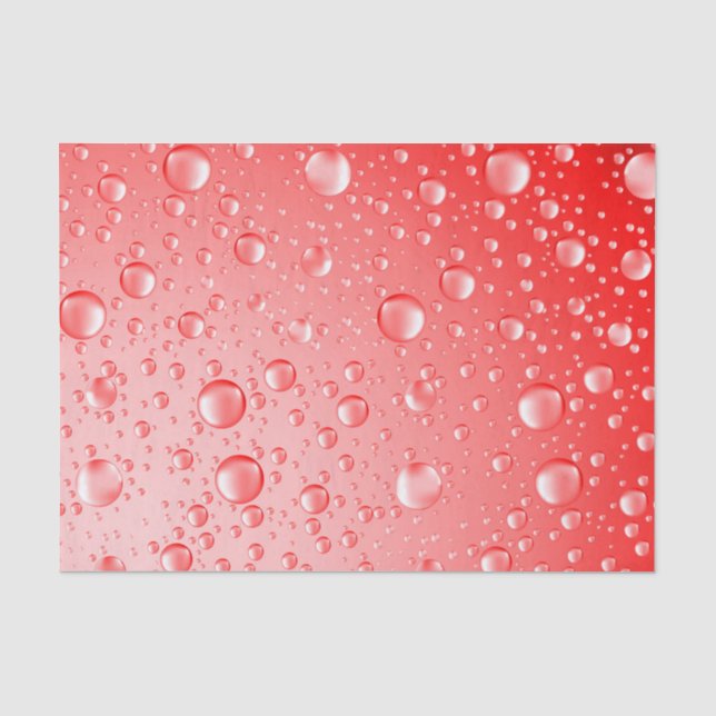 Metallic Red Abstract Rain Drops Tissue Paper (Front)