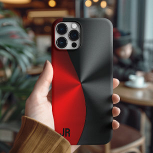 Metallic Red & Black Geometric Design Case-Mate iPhone 14 Pro Case
