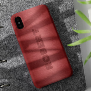 Metallic Red Brushed Aluminium Look iPhone XR Case