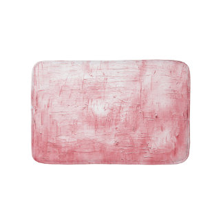 Metallic Red Canvas: Brushstroke Elegance. Bath Mat