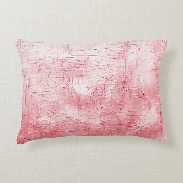 Metallic Red Canvas: Brushstroke Elegance. Decorative Cushion (Front)