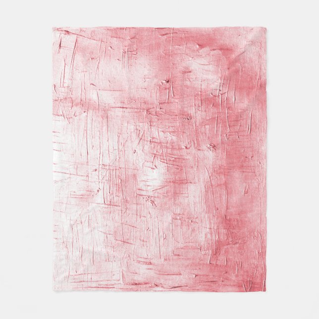Metallic Red Canvas: Brushstroke Elegance. Fleece Blanket (Front)