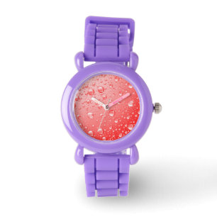 Metallic Red Rain Drops Watch
