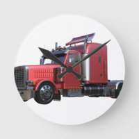 Metallic Red Semi Tractor Traler Truck
