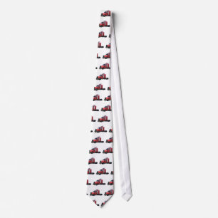 Metallic Red Semi Tractor Traler Truck Tie