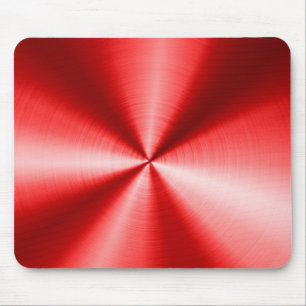 Metallic Red Stainless Steel Look Pattern Mouse Pad