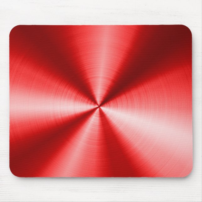 Metallic Red Stainless Steel Look Pattern Mouse Pad (Front)
