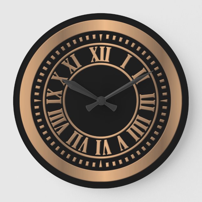 Metallic Roman Numerals Clock Face - Bronze (Front)