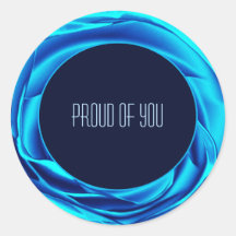 Metallic Rose Blue Round Sticker