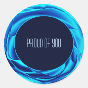Metallic Rose Blue Round Sticker
