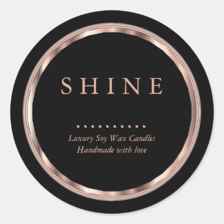 Metallic Rose Gold and Black Labels