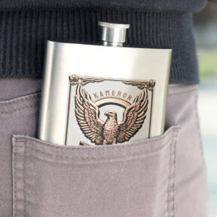 Metallic Rose-Gold Bold Eagle  Hip Flask