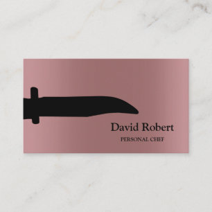 Metallic Rose Gold Chef Knife Modern Business Card