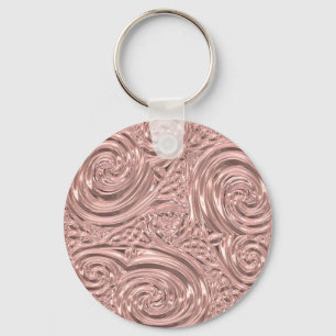 Metallic rose gold elegant victorian key ring