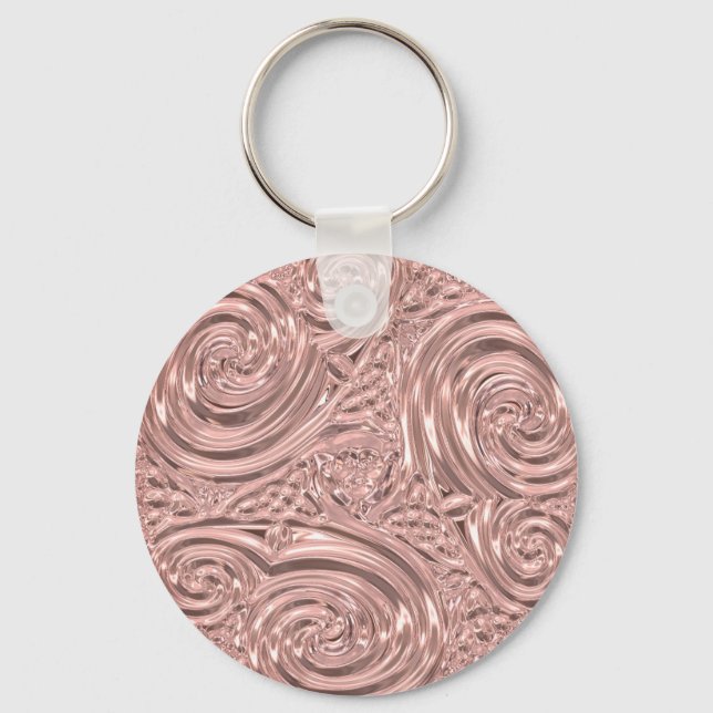 Metallic rose gold elegant victorian key ring (Front)