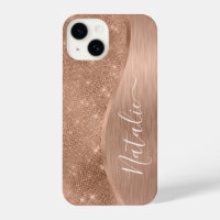 Metallic Rose Gold Glitter Personalised