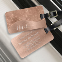 Metallic Rose Gold Glitter Personalised