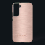 Metallic rose-gold texture, custom monogram samsung galaxy case<br><div class="desc">Simple rose-gold texture with customisable monogram.</div>
