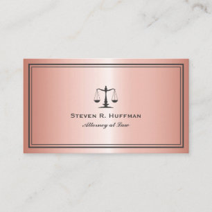 Metallic rose  gold ustice Scale Professional Business Card