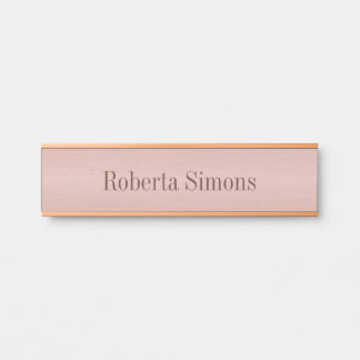 Metallic Rose Hanging Wall Nameplate