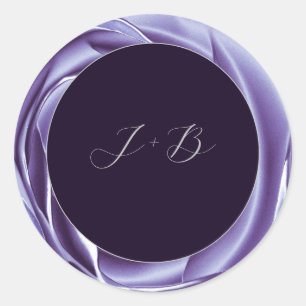 Metallic Rose Purple Round Sticker