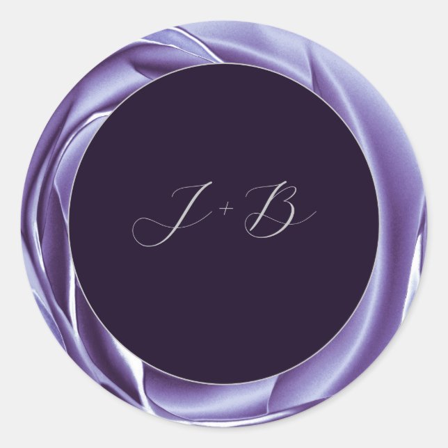 Metallic Rose Purple Round Sticker (Front)