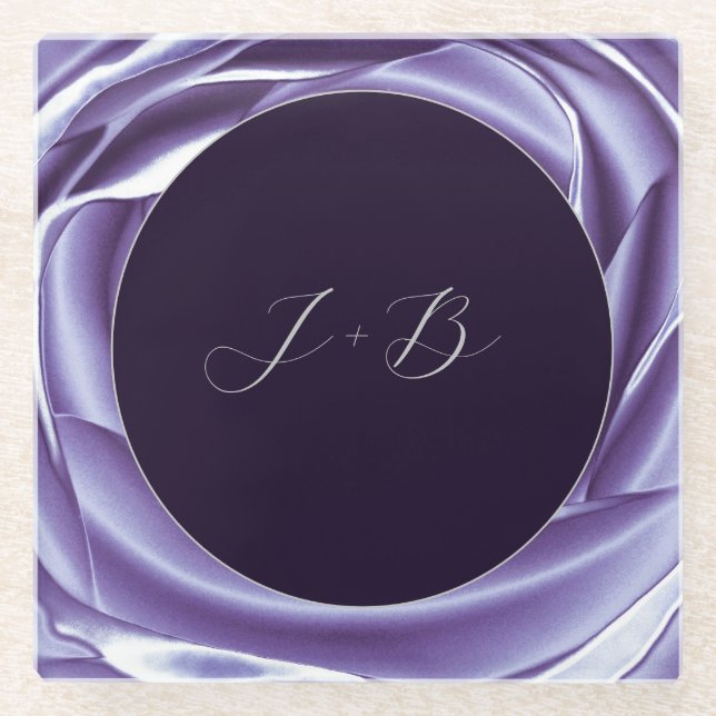 Metallic Rose Purple Square Coaster (Front)