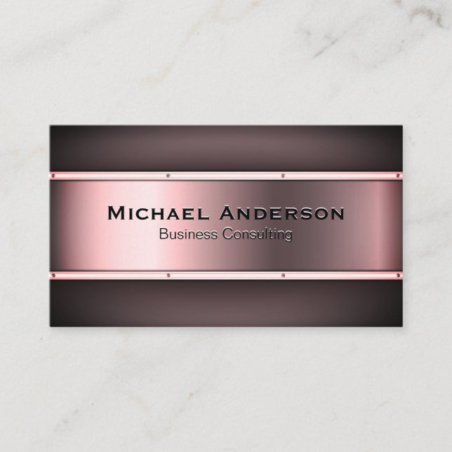 Metallic Rose Red Business Card (Front)