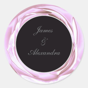 Metallic Rose Soft Pink Round Sticker