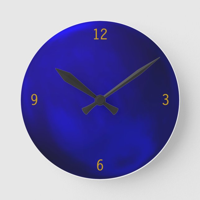 Metallic Royal Blue Round Clock (Front)