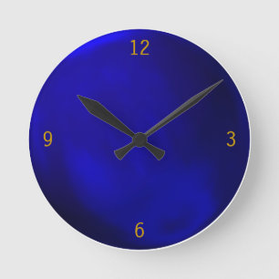 Metallic Royal Blue Round Clock