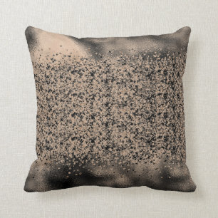 METALLIC SATIN CHAMPAGNE BLACK GLITTER  CUSHION