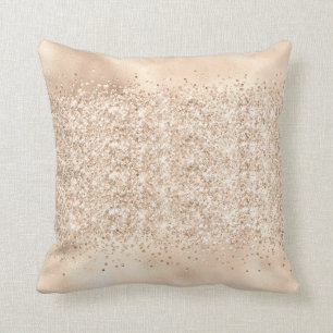 METALLIC SATIN CHAMPAGNE SPARKLE THROW  CUSHION