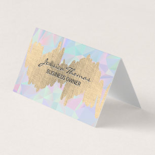 Metallic Scribble   Geometric Holographic Business Card
