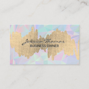 Metallic Scribble   Geometric Holographic Business Card