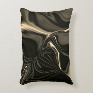 Metallic sepia curves over dark background decorative cushion