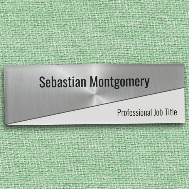 Metallic Sheen Flare Geometric Professional Name Tag (Creator Uploaded)