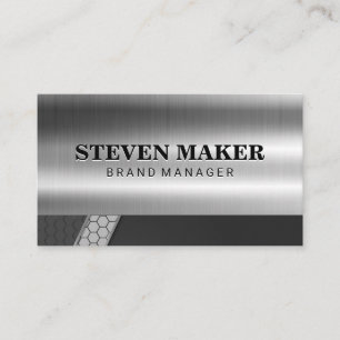 Metallic Shine   Industrial Geometric  Business Card