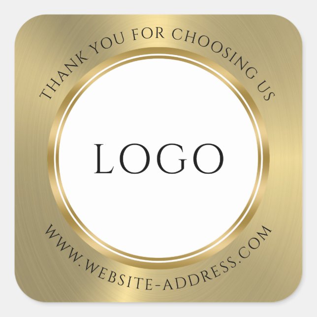 Metallic Shiny Gold Look Classic Round Sticker (Front)