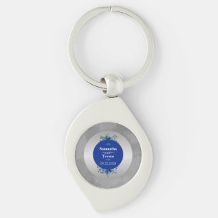 Metallic Silver Blossoms & Floral Elegance Key Ring