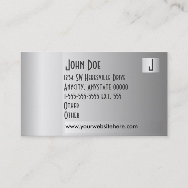Metallic Silver Business Card (Front)
