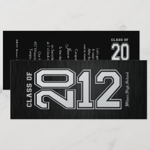 Metallic Silver Class of 2012 Graduation Invites
