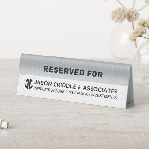 Metallic Silver Custom Logo Table Tent-Reserved
